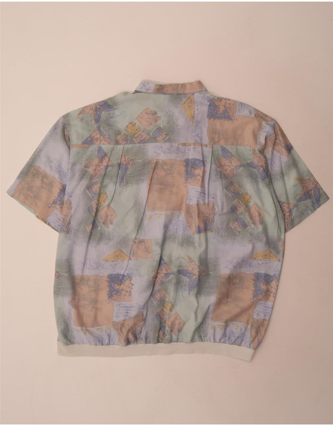 Canda Mens Abstract Pattern Short Sleeve Pullover Shirt 3XL Multicoloured