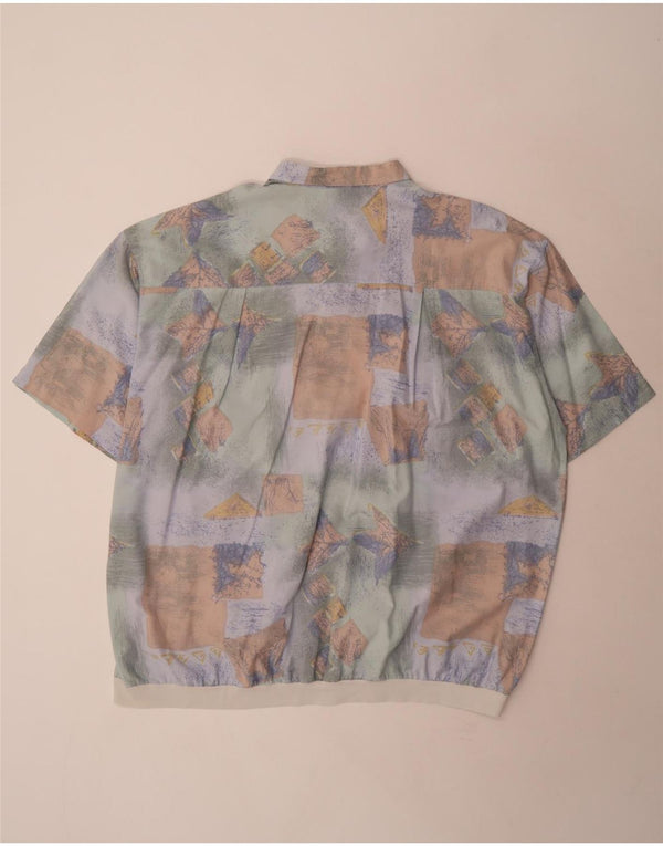 Canda Mens Abstract Pattern Short Sleeve Pullover Shirt 3XL Multicoloured