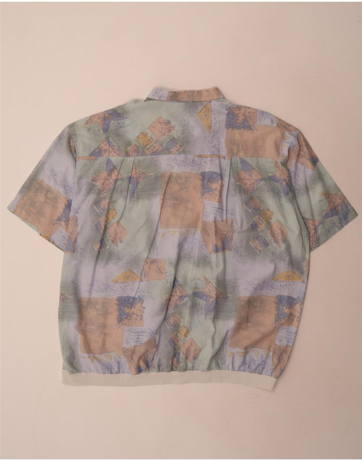Canda Mens Abstract Pattern Short Sleeve Pullover Shirt 3XL Multicoloured