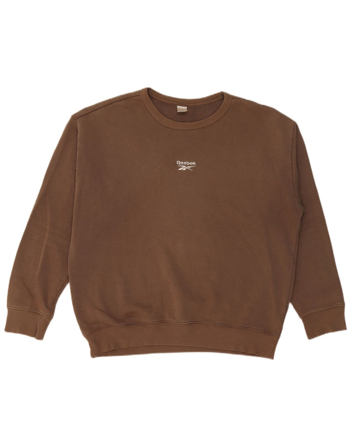 REEBOK Mens Loose Fit Sweatshirt Jumper Medium Brown