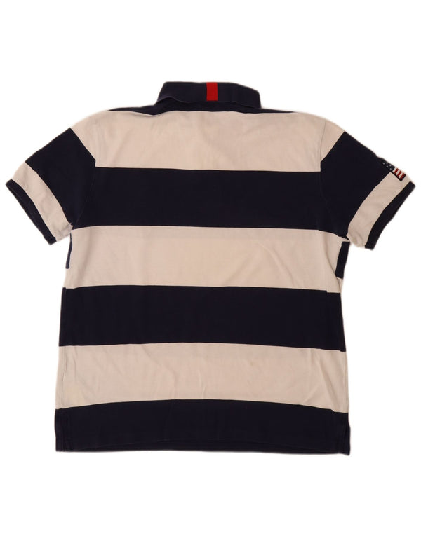Polo Ralph Lauren Mens Graphic Polo Shirt Large Navy Blue Striped