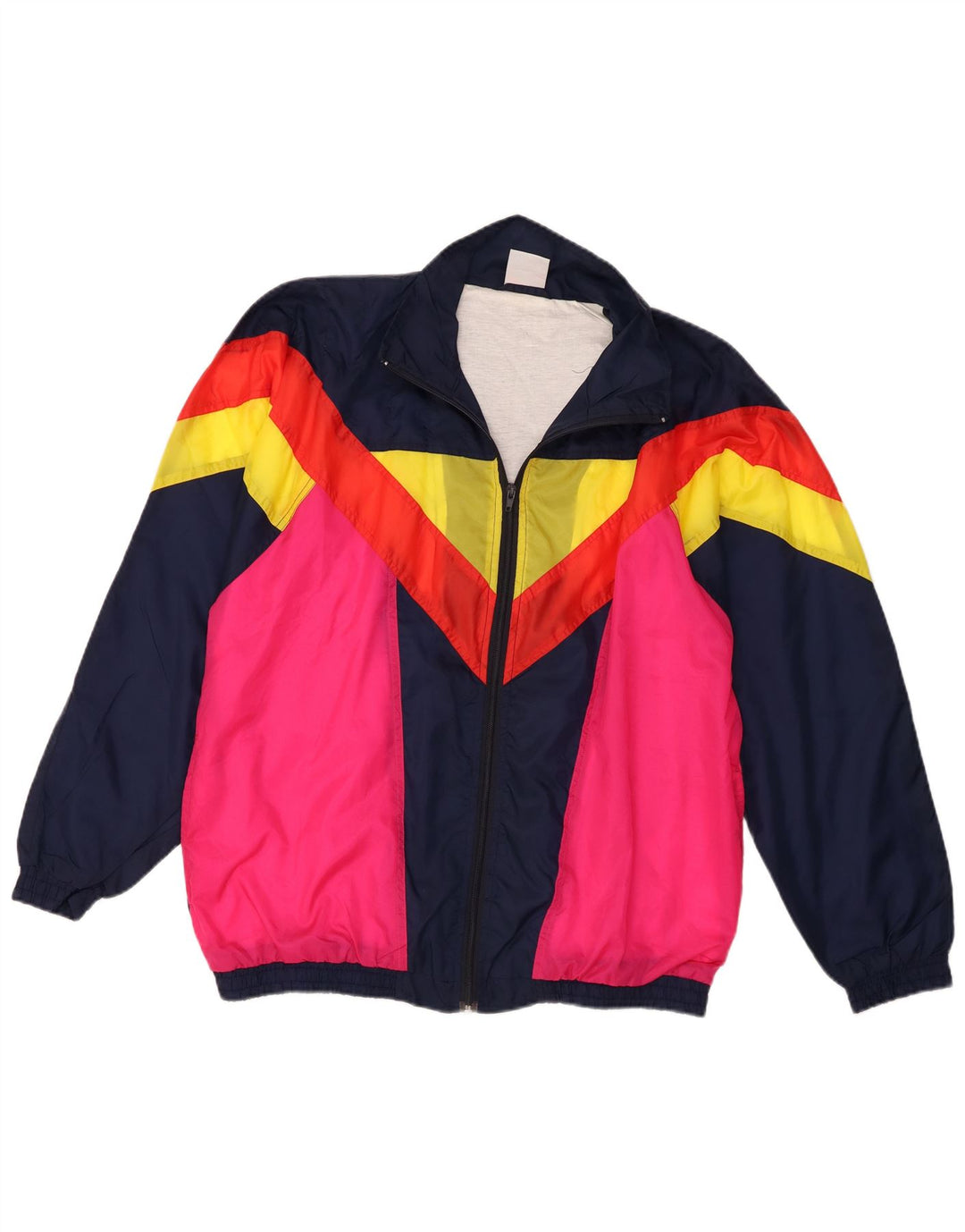 L'Equipe Mens Tracksuit Top Jacket XL Navy Blue Colourblock Polyamide