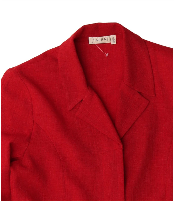 Sasha Womens Blazer Jacket EU 42 Large Red Polyester Classic