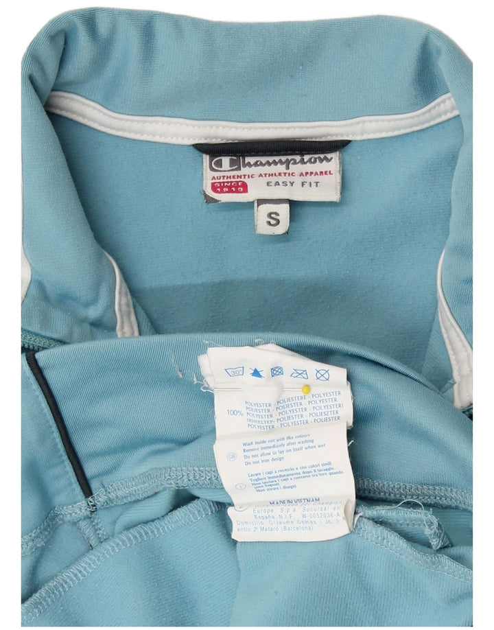 Champion Womens Tracksuit Top Jacket UK 10 Small Blue Striped Polyester