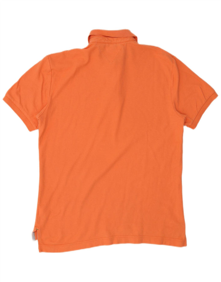 Tommy Hilfiger Mens Polo Shirt Large Orange Cotton