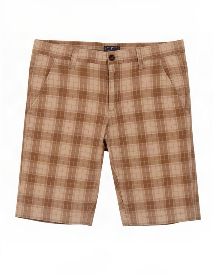 Hurkett Mens Chino Shorts IT 48 Medium W32 Beige Check