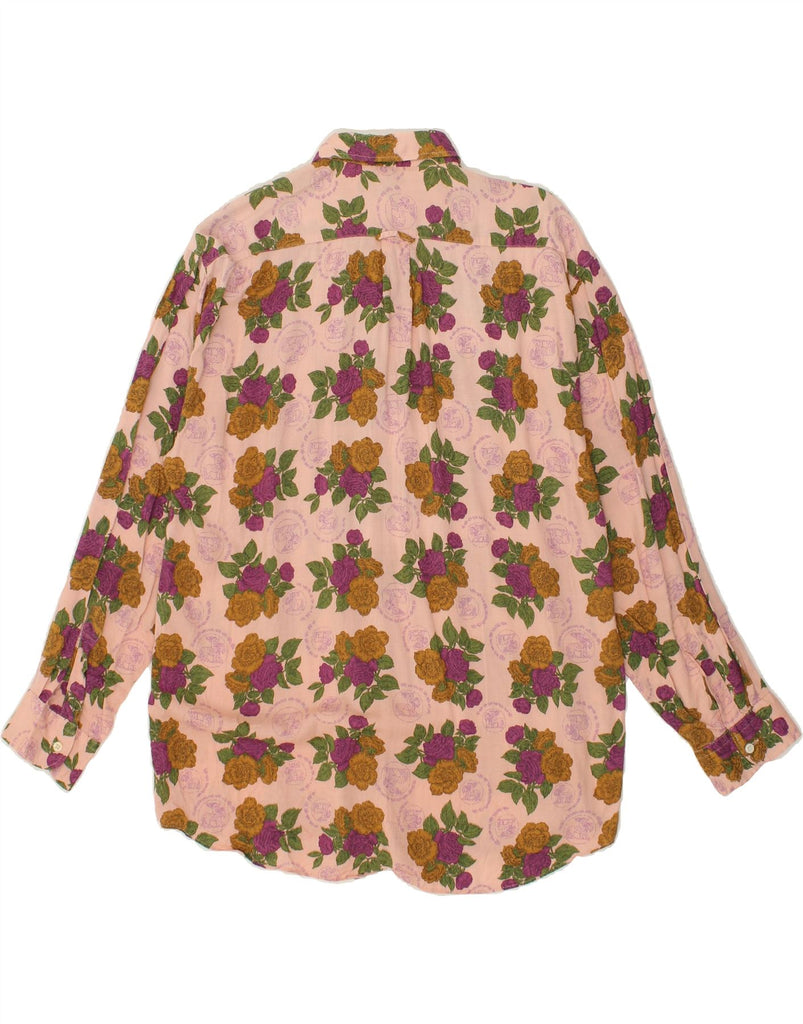 VINTAGE Mens Shirt Large Pink Floral Rayon | Vintage Vintage | Thrift | Second-Hand Vintage | Used Clothing | Messina Hembry 