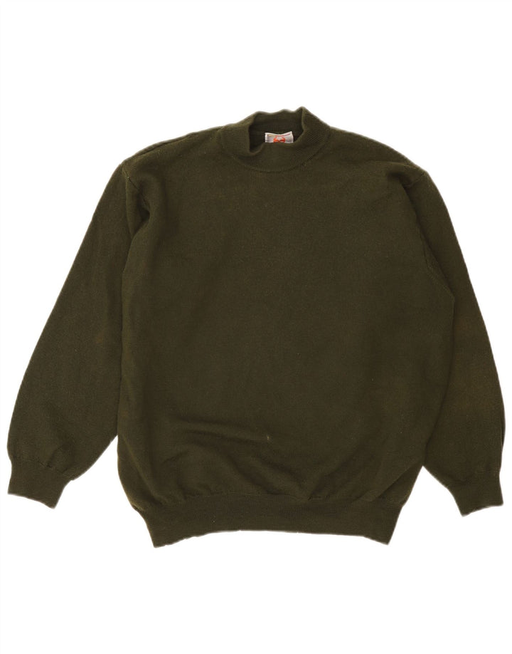 Stefanel Womens Turtle Neck Jumper Sweater UK 14 Large Khaki