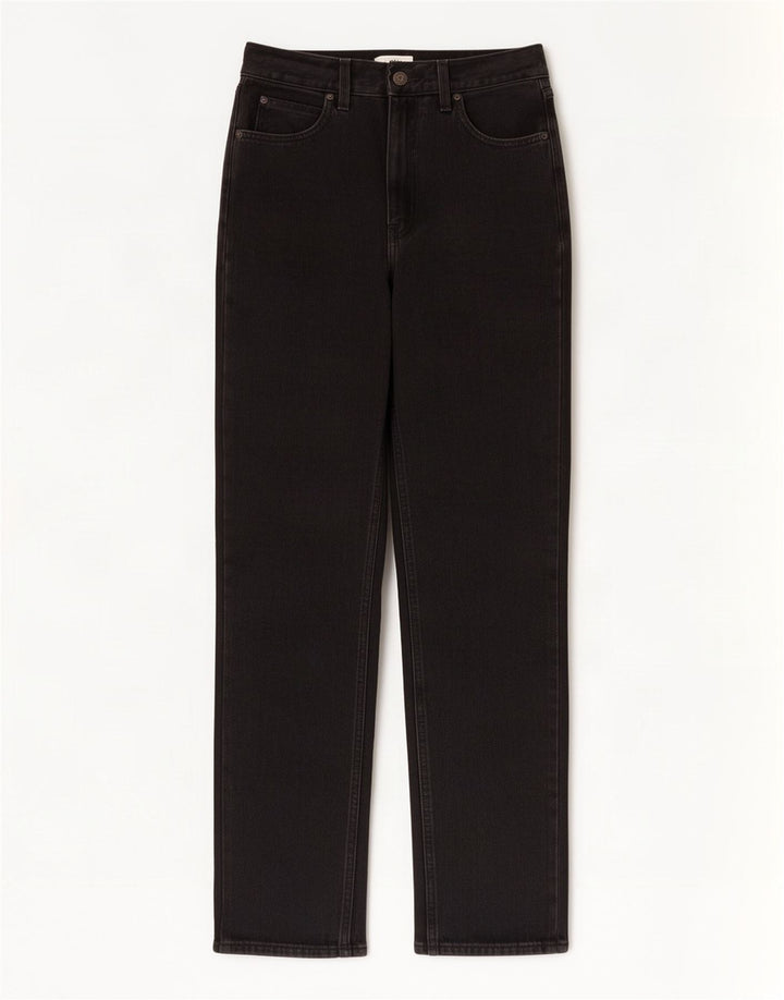 Levi's Womens High Rise Straight Jeans W29 L31 Black Cotton