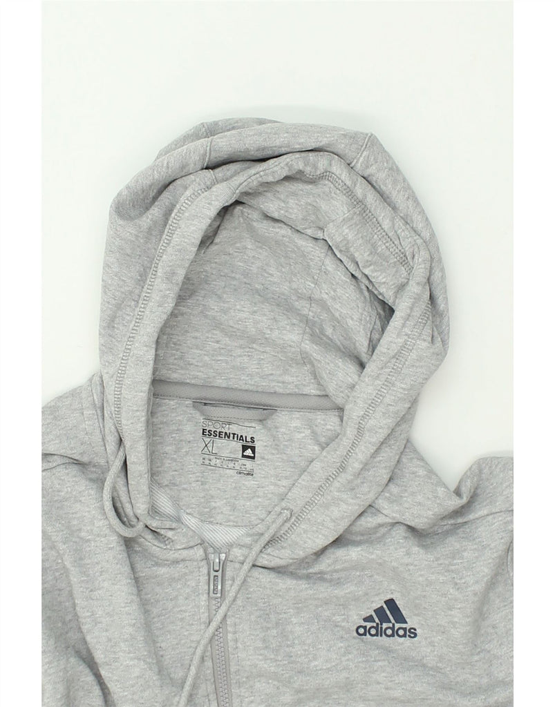 ADIDAS Mens Climalite Zip Hoodie Sweater XL Grey Cotton | Vintage Adidas | Thrift | Second-Hand Adidas | Used Clothing | Messina Hembry 