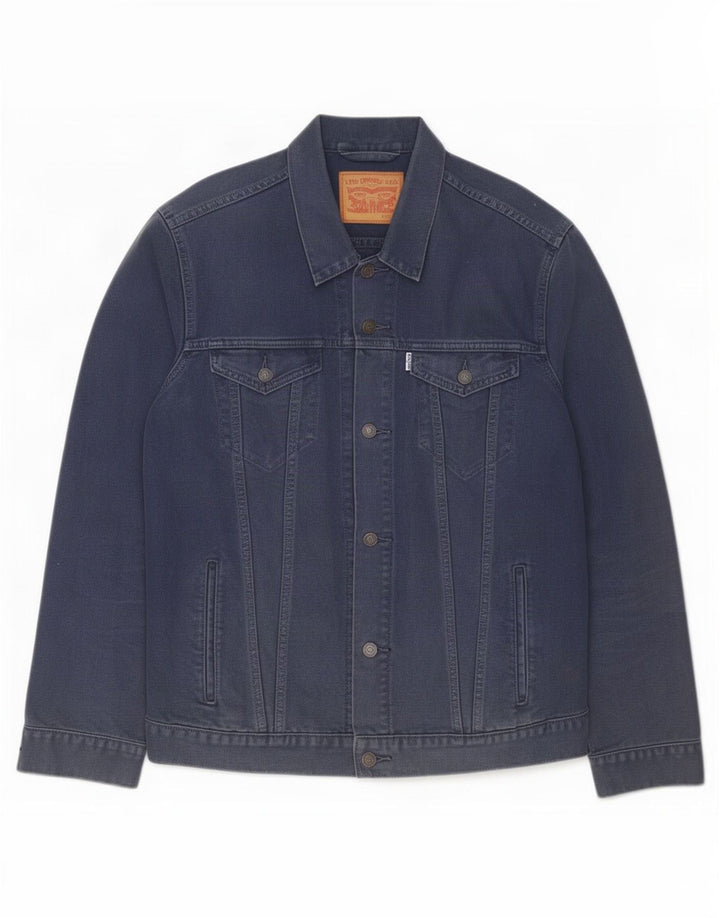 Levi's Mens Denim Jacket UK 42 XL Navy Blue Cotton
