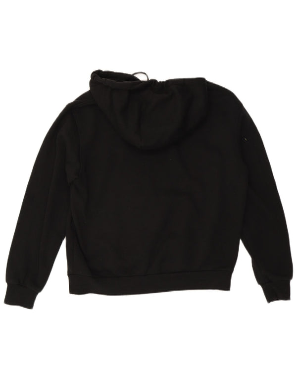 CONVERSE Womens Hoodie Jumper UK 14 Medium Black Cotton