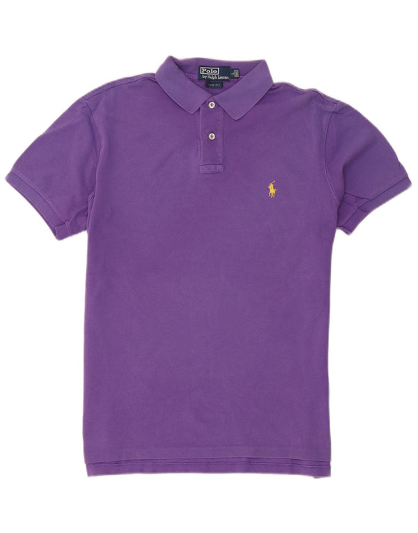 Polo Ralph Lauren Mens Slim Fit Polo Shirt Large Purple Cotton