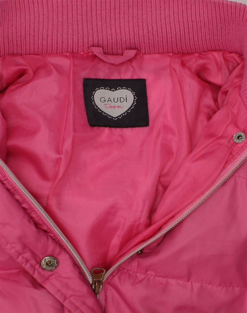 GAUDI Girls Hooded Padded Jacket 15-16 Years Pink Polyester | Vintage Gaudi | Thrift | Second-Hand Gaudi | Used Clothing | Messina Hembry 