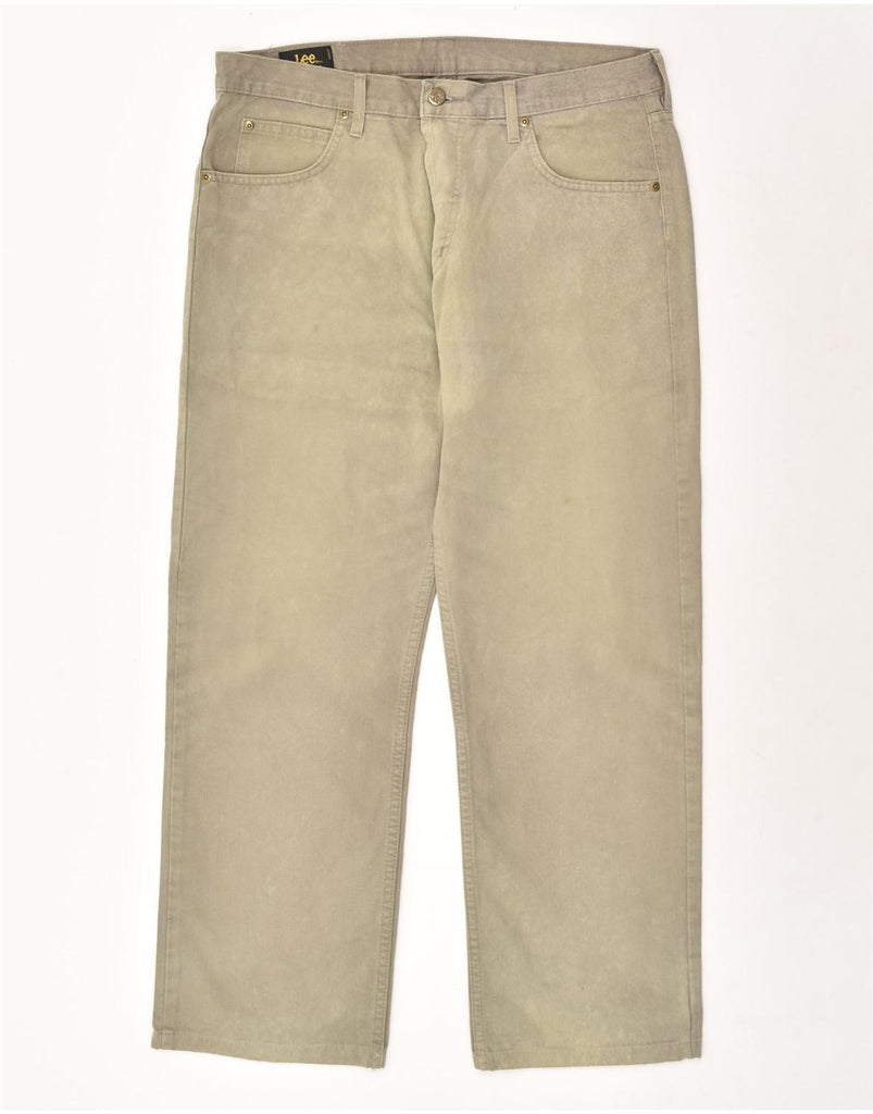 LEE Mens Straight Jeans W36 L28 Khaki Cotton | Vintage Lee | Thrift | Second-Hand Lee | Used Clothing | Messina Hembry 