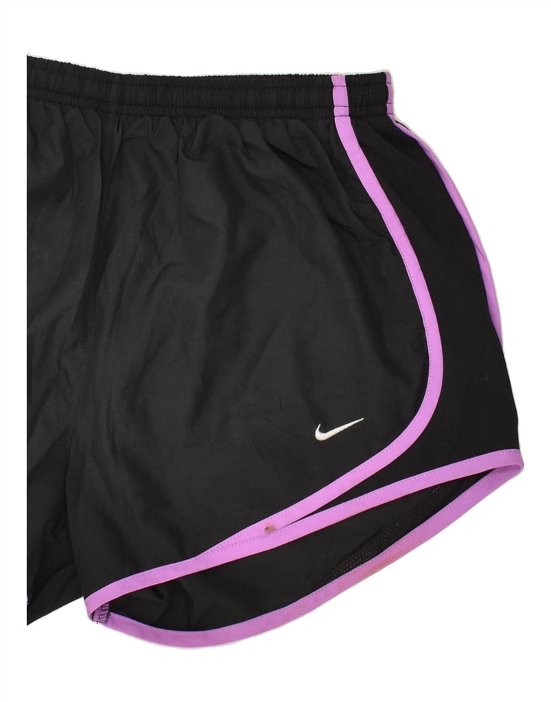 NIKE Womens Dri Fit Sport Shorts UK 14 Medium Black | Vintage Nike | Thrift | Second-Hand Nike | Used Clothing | Messina Hembry 