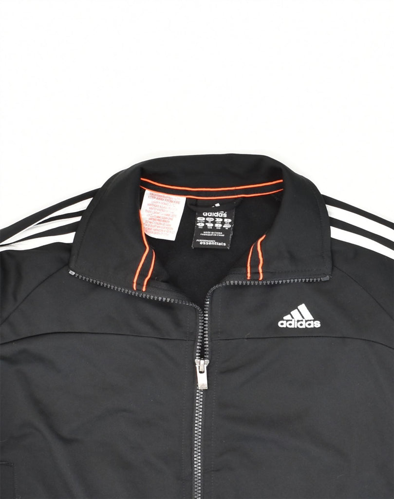 ADIDAS Boys Climalite Tracksuit Top Jacket 11-12 Years Black Polyester | Vintage Adidas | Thrift | Second-Hand Adidas | Used Clothing | Messina Hembry 