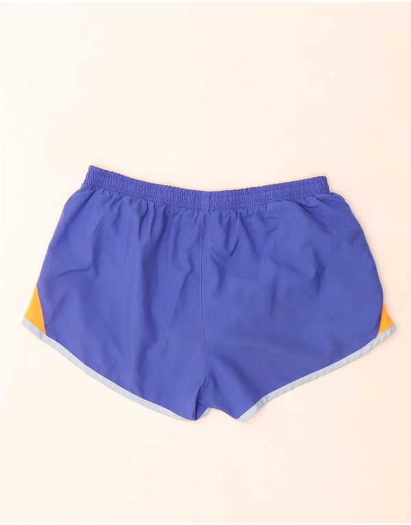 Nike Womens Sport Shorts UK 14 Medium Blue Colourblock Polyester
