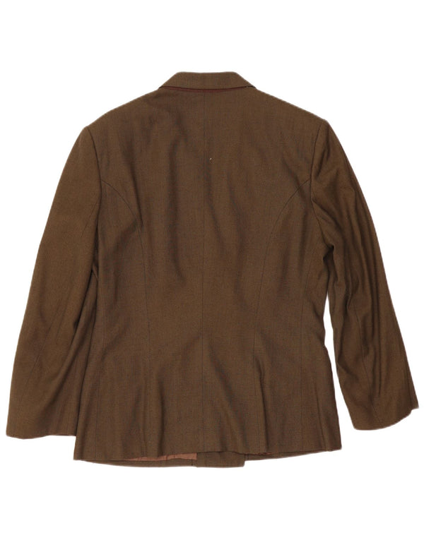 Brooksfield Womens Double Breasted Blazer Jacket IT 44 Medium Khaki Viscose