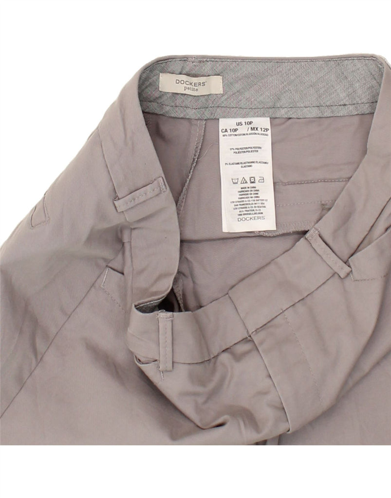 DOCKERS Womens Petite Straight Capri Trousers US 10 Large W34 L21 Grey Vintage Dockers and Second-Hand Dockers from Messina Hembry 