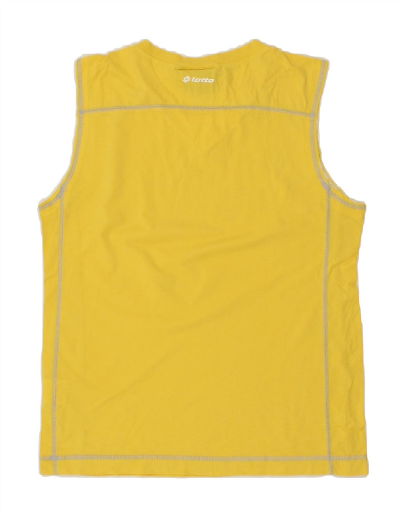 LOTTO Mens Graphic Vest Top Small Yellow Cotton | Vintage Lotto | Thrift | Second-Hand Lotto | Used Clothing | Messina Hembry 