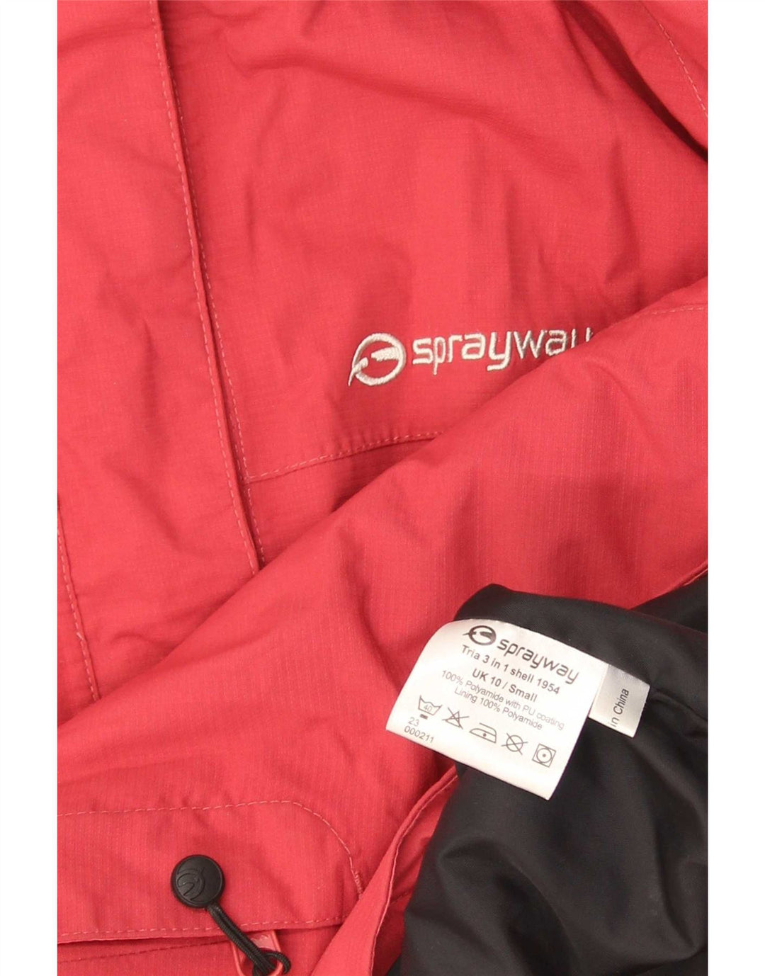 Sprayway Womens Hooded Rain Jacket UK 10 Small  Red Polyamide