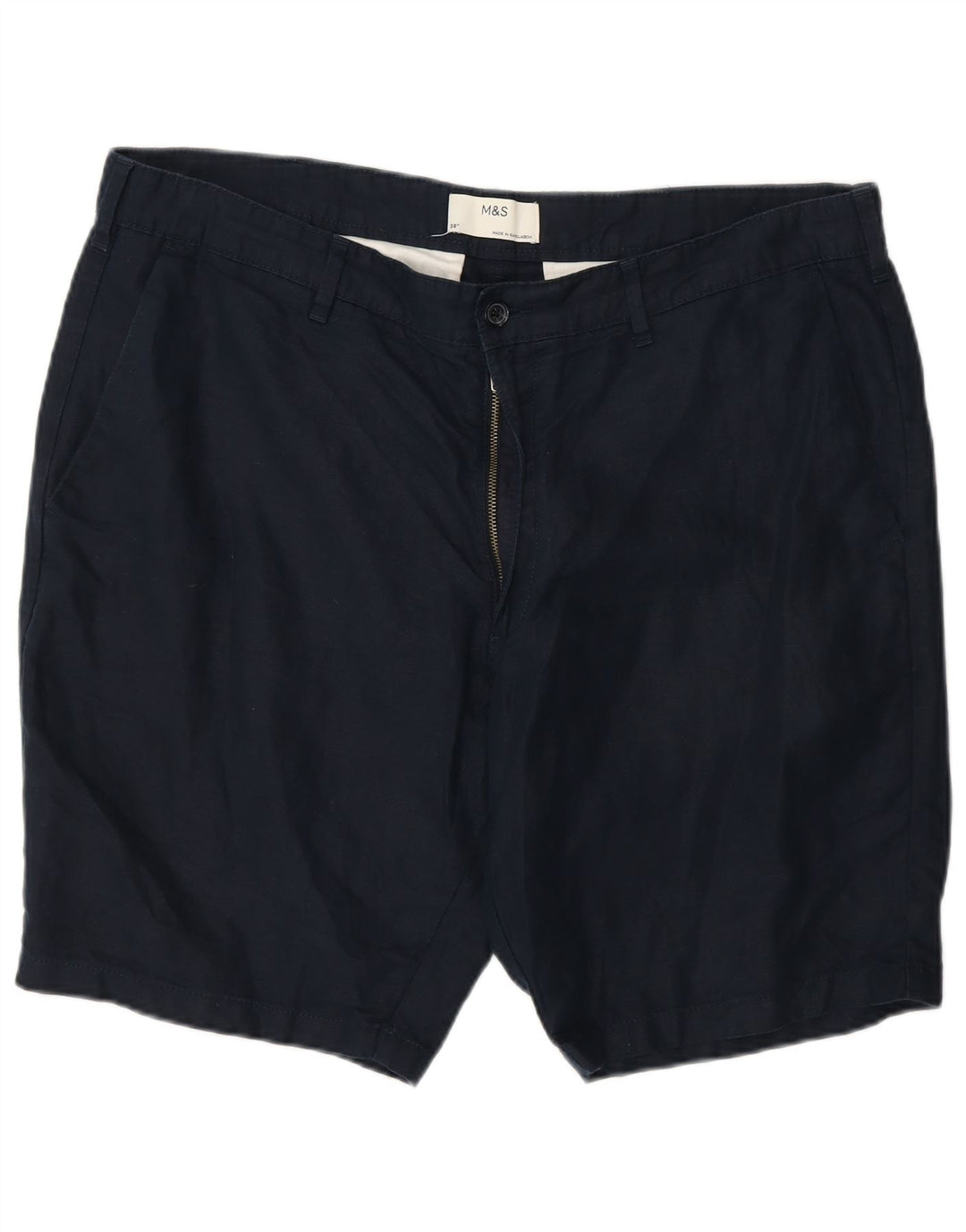 Marks & Spencer Mens Chino Shorts W38 XL Navy Blue Cotton