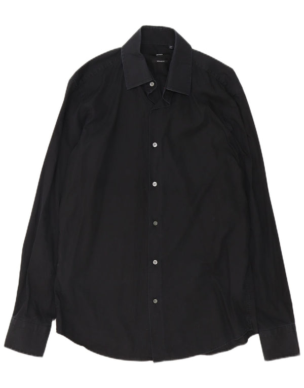 Hugo Boss Mens Regular Fit Shirt Size 39 15 1/2 Medium Black
