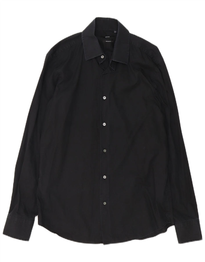 Hugo Boss Mens Regular Fit Shirt Size 39 15 1/2 Medium Black