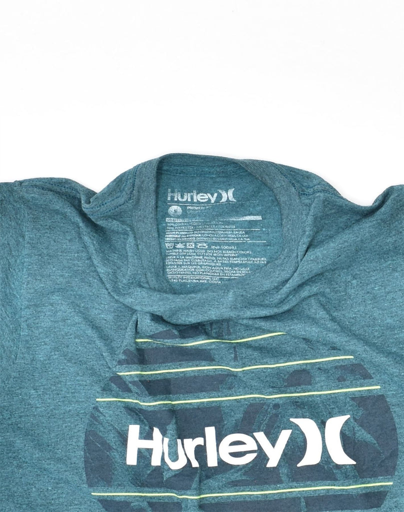 HURLEY Mens Premium Fit Graphic T-Shirt Top Small Turquoise Cotton | Vintage Hurley | Thrift | Second-Hand Hurley | Used Clothing | Messina Hembry 