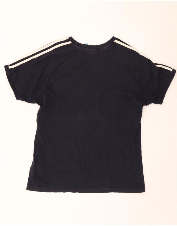 Adidas Mens T-Shirt Top Large Black Cotton