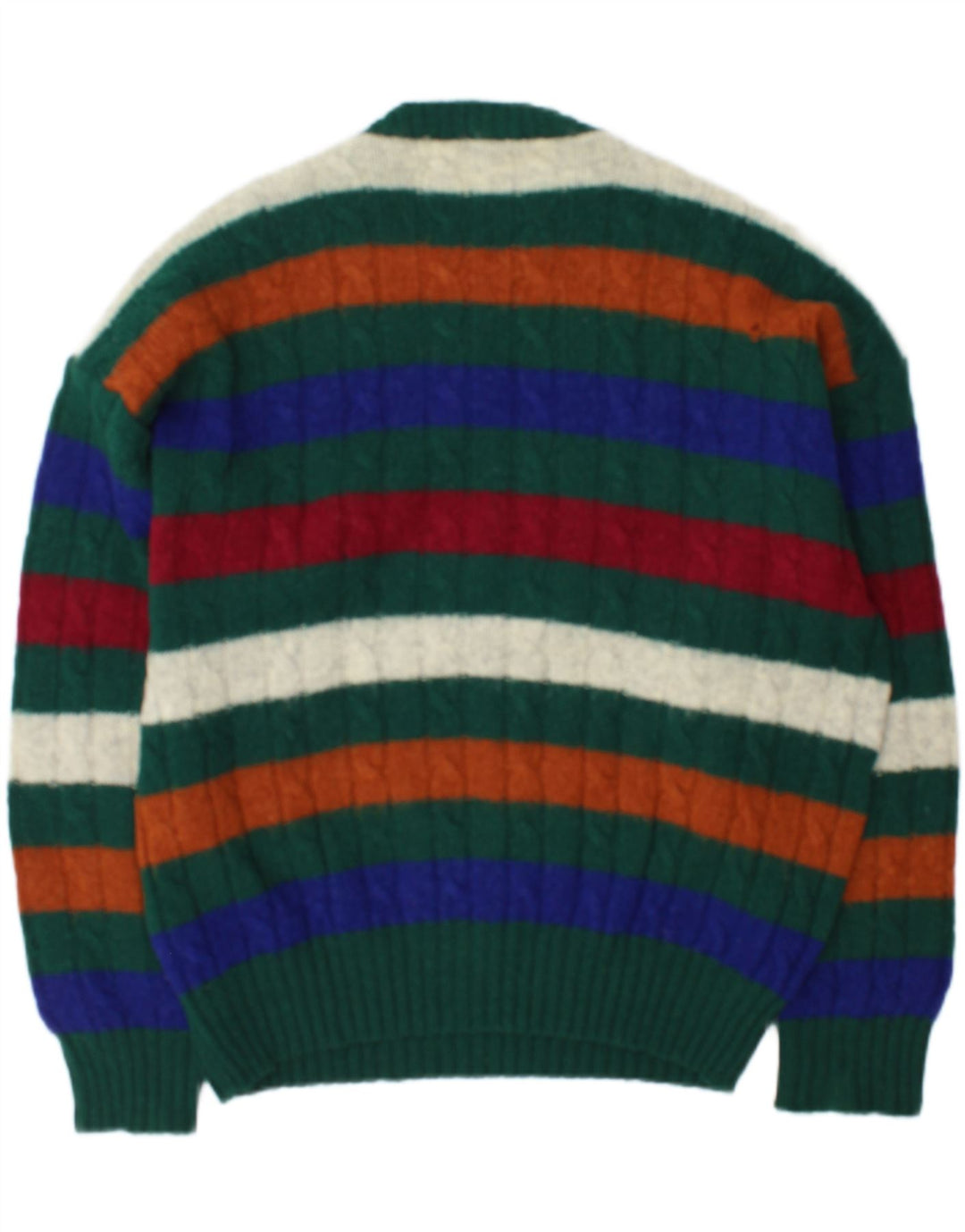Les Copains Mens Crew Neck Jumper Sweater XL Multicoloured Striped Wool
