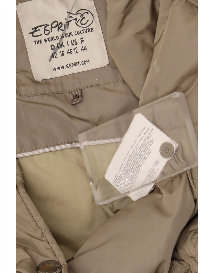 Esprit Womens Padded Coat UK 16 Large Khaki Polyester