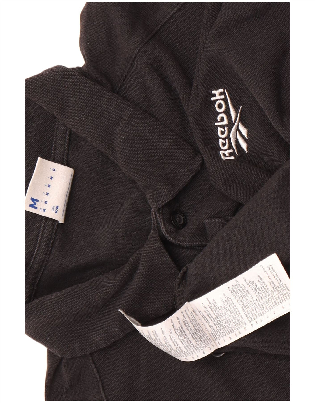 Reebok Mens Polo Shirt Medium Black Cotton