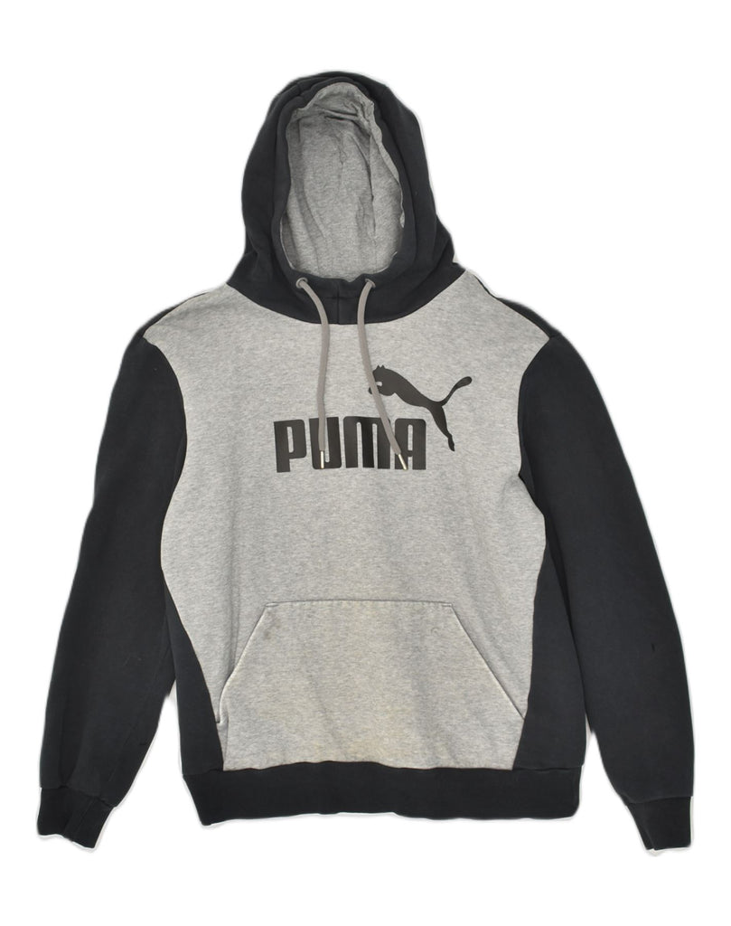 PUMA Mens Graphic Hoodie Jumper Medium Black Cotton | Vintage Puma | Thrift | Second-Hand Puma | Used Clothing | Messina Hembry 