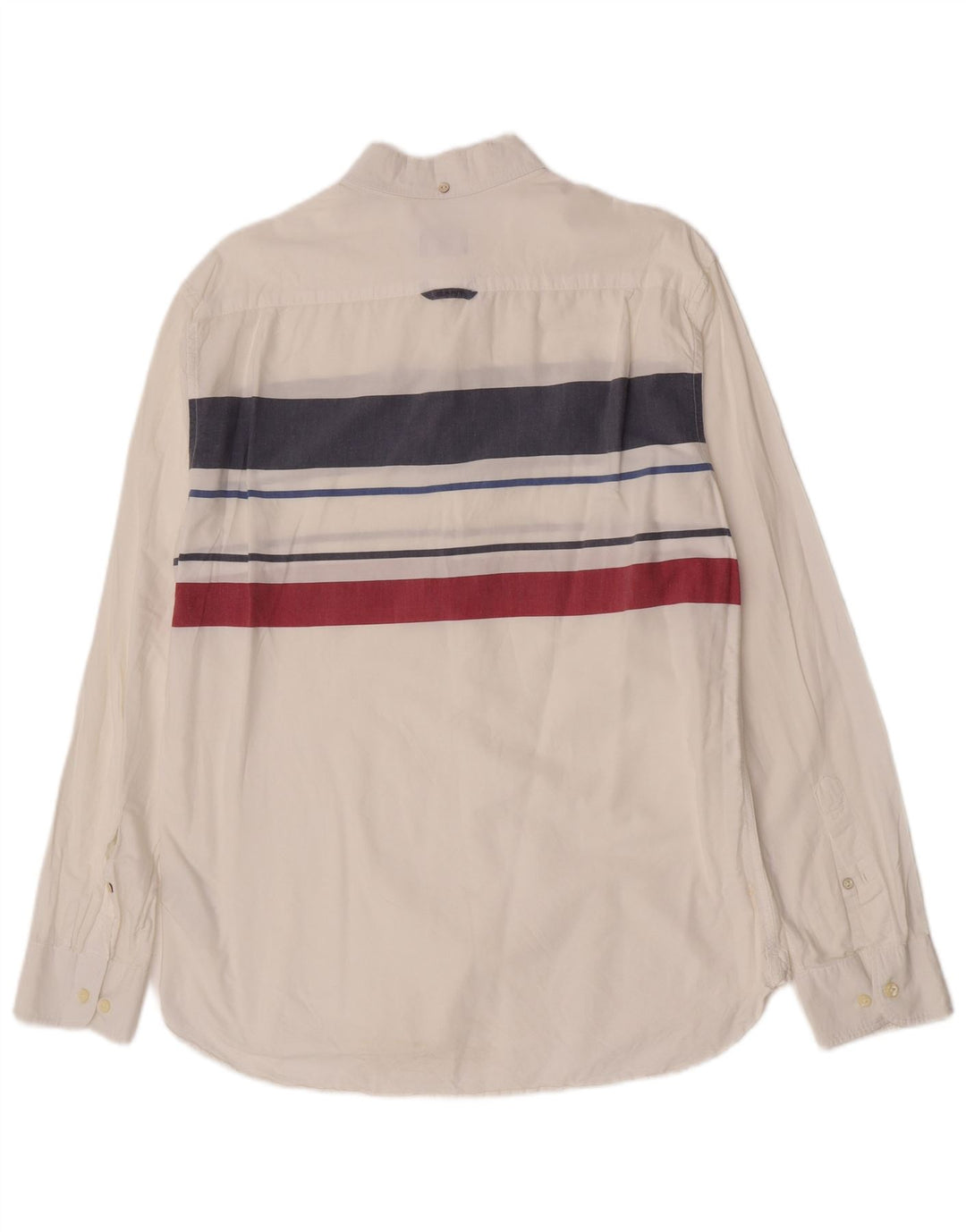 Gant Mens Fitted Shirt XL White Striped Cotton