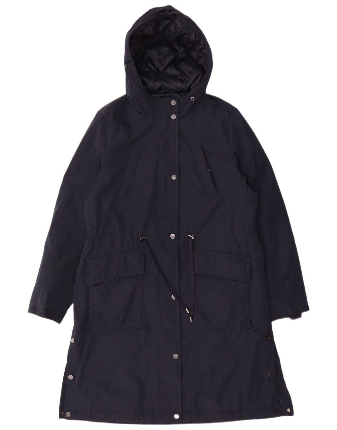 Marks & Spencer Womens Hooded Windbreaker Coat UK 14 Medium Navy Blue