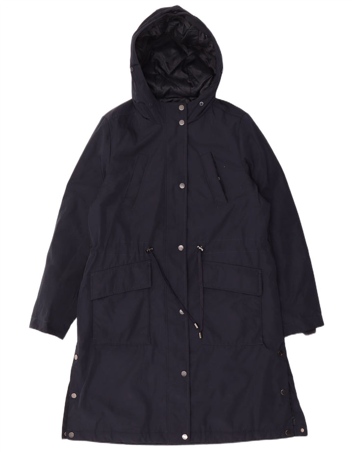 Marks & Spencer Womens Hooded Windbreaker Coat UK 14 Medium Navy Blue