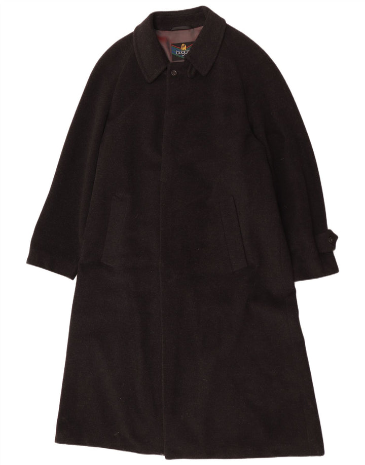 Bugatti Mens Overcoat EU 52 XL Black Wool