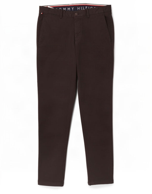 Tommy Hilfiger Mens Slim Chino Trousers W31 L32 Black Cotton