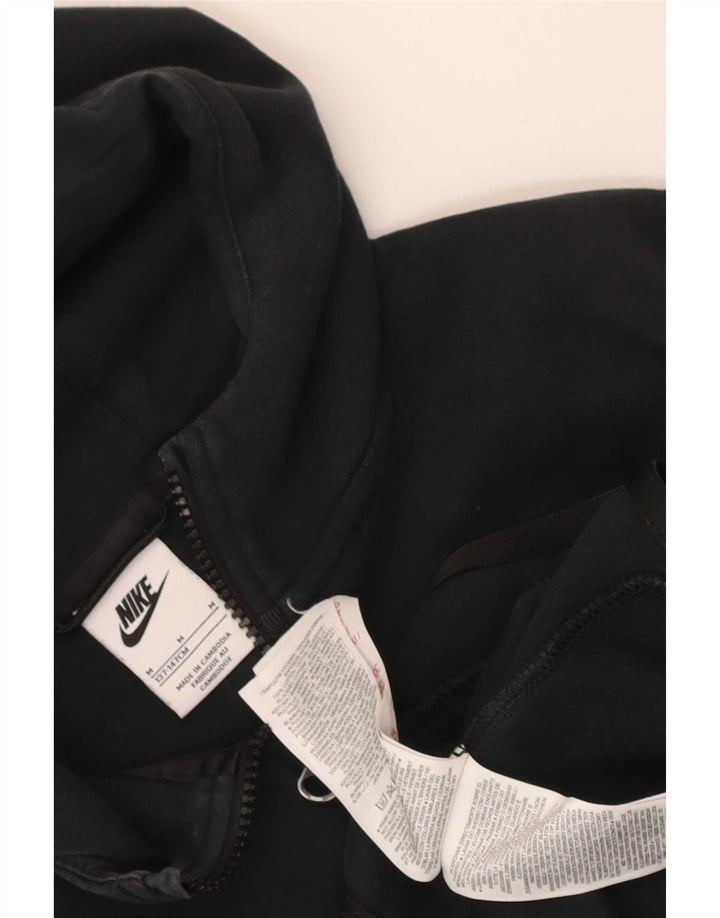 Nike Boys Zip Hoodie Sweater 10-11 Years Medium Black Cotton