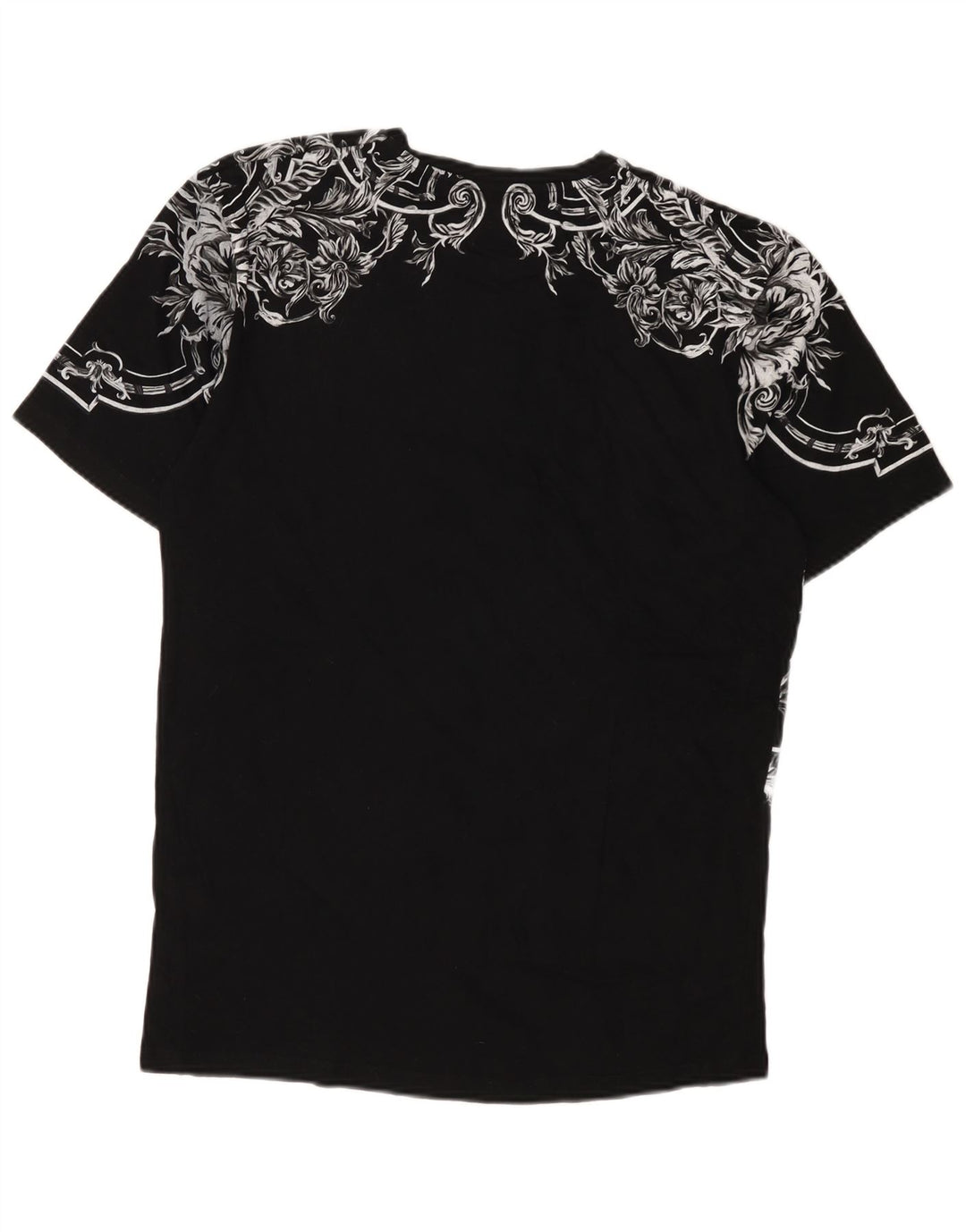 Zara Mens Graphic T-Shirt Top Large Black Floral