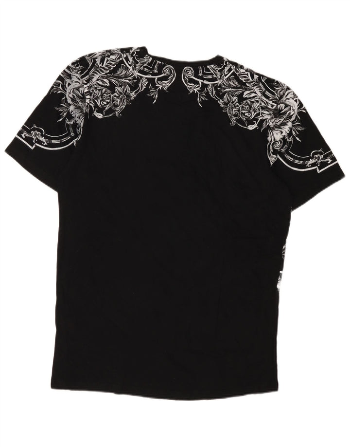 Zara Mens Graphic T-Shirt Top Large Black Floral