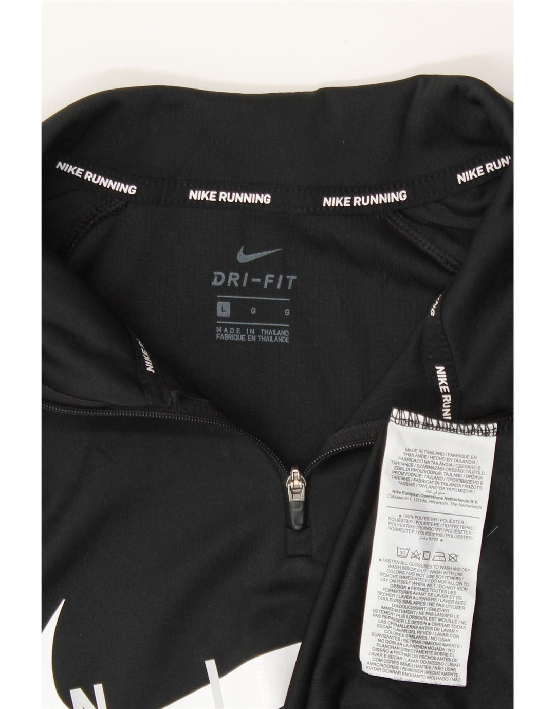 Nike Womens Dri Fit Graphic Pullover Tracksuit Top UK 16 Large Black