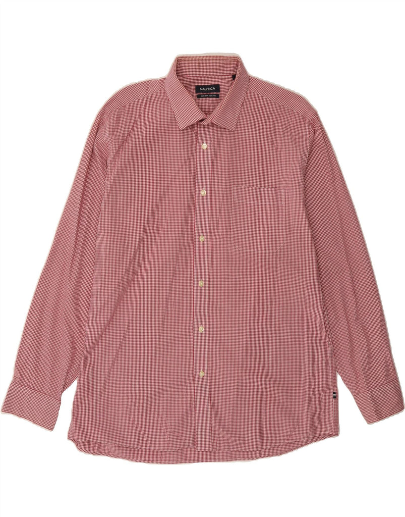 NAUTICA Mens Shirt Size 17 XL Red Gingham Cotton Vintage Nautica and Second-Hand Nautica from Messina Hembry 