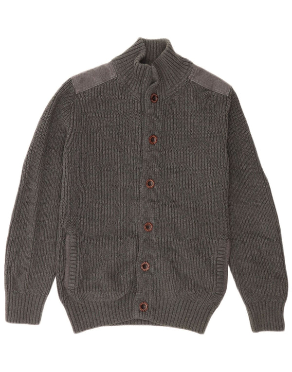 Fat Face Mens Cardigan Sweater Small Grey Cotton