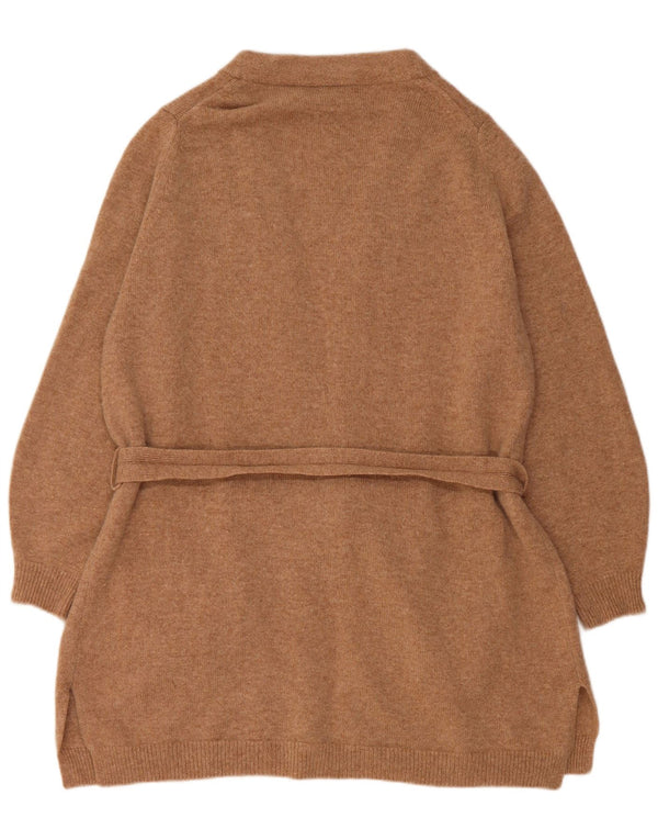 Marks & Spencer Mens Longline Cardigan Sweater UK 18 XL  Brown Wool