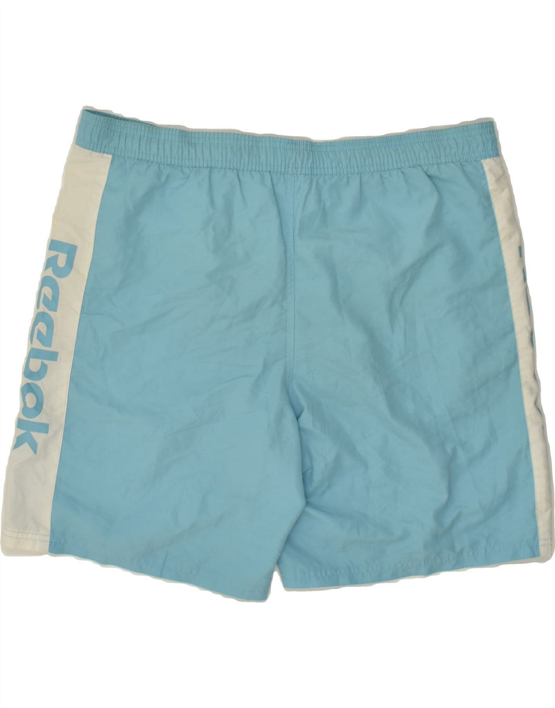 REEBOK Mens Graphic Swimming Shorts XL Blue Colourblock | Vintage Reebok | Thrift | Second-Hand Reebok | Used Clothing | Messina Hembry 