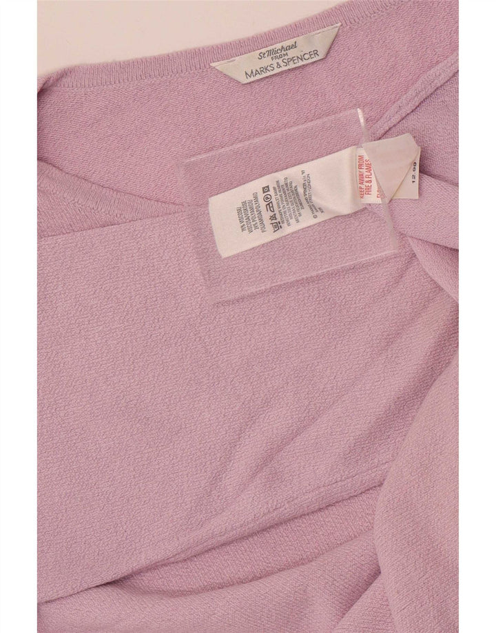 Marks & Spencer Womens St. Michael Top 3/4 Sleeve UK 12 Medium Purple