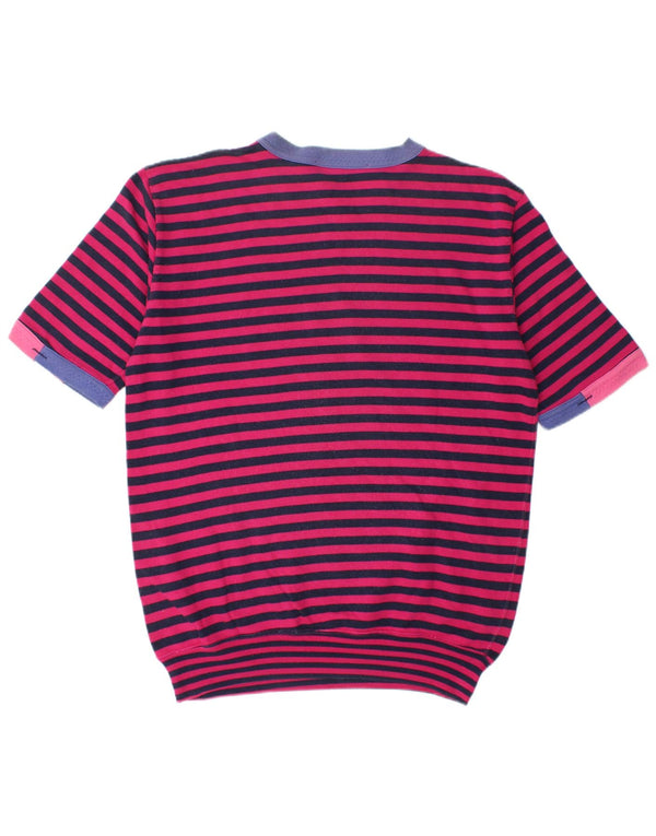 Best Company Mens Short Sleeve Graphic Sweatshirt Jumper Small Pink Striped